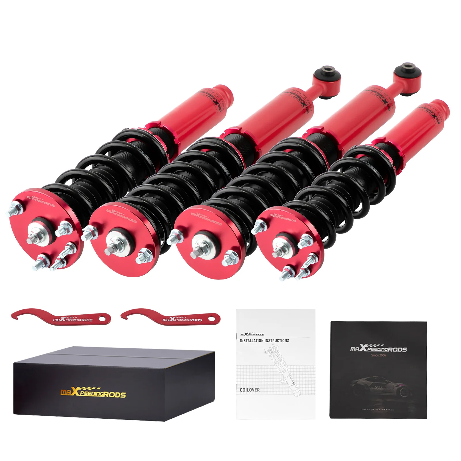 Maxpeedingrods Adj .Height Coilovers Shocks & Springs Kit For Honda Accord 1998-2002 Struts Coilovers Struts Shock Absorbers