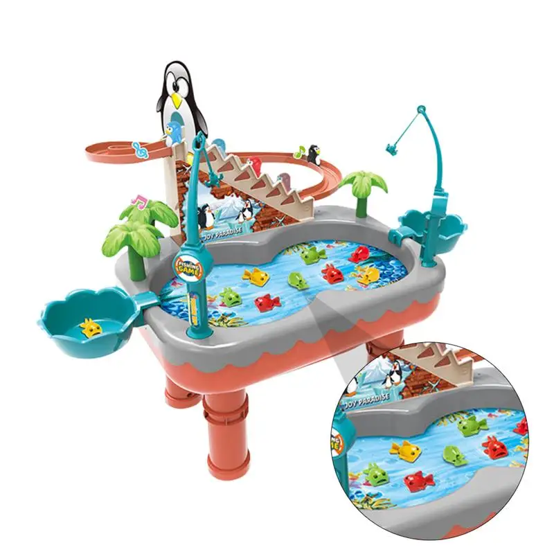 Jouet de pêche magnétique pour enfants, jeu éducatif interactif Parent-enfant, pingouin électrique, escalade des escaliers, cadeau pour garçons et filles