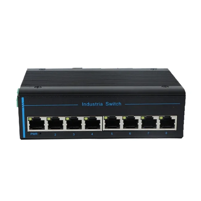 

Industrial Ethernet Switch 8 Ports 1000M Network Switch Redundant Wide Range DC Input RJ45 DIN Rail Ethernet Switch