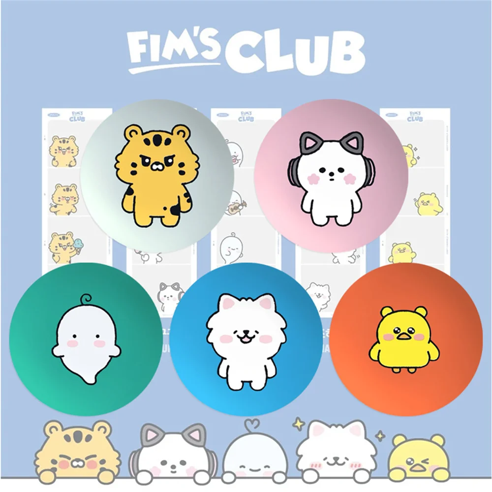 Kpop FIM'S CLUB Photo Tinplate Badge Mirror Keyring Star YUNJIN KUZUHA EUNCHAE Bag Keychian Pendant Brooch Pin