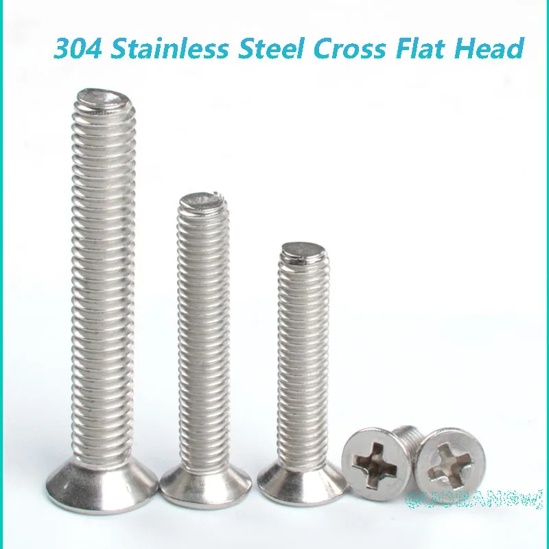 

20/25/50/100PCS 304 Stainless Steel Phillips Cross Countersunk Flat Head Furniture KM Screw GB819 M1.6 M2 M3 M4 M2.5 Gear