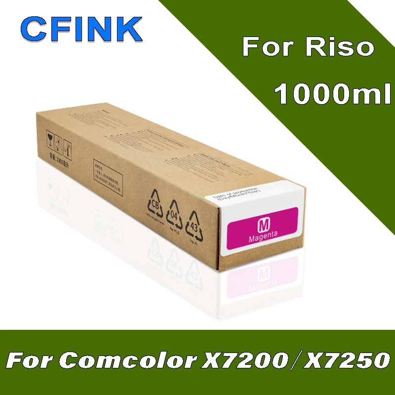 CFINK For RIso X7200 Compatible Ink Cartridge For Riso Comcolor X7200 X7250 Printer With Stable Chip With 1000ML Pigment Ink