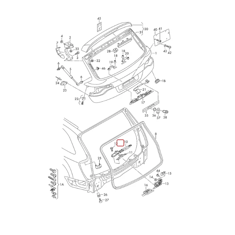 باب خلفي خلفي للسيارة ، محرك كتلة قفل السيارة ، VW Passat ، Tiguan ، Audi A4 ، A6 ، Q7 ، 4F9827383G ، 4F9827383B ، 4F9827383D ، 4F9827383E