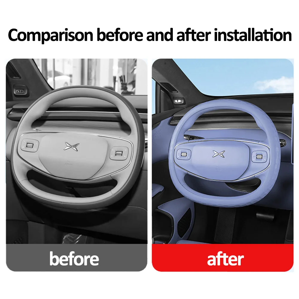 مكافحة زلة غطاء عجلة القيادة ل Xpeng G7 G6 MONA03 تعديل السيارات اكسسوارات أربعة الموسم العالمي غطاء مقبض سيليكون #3