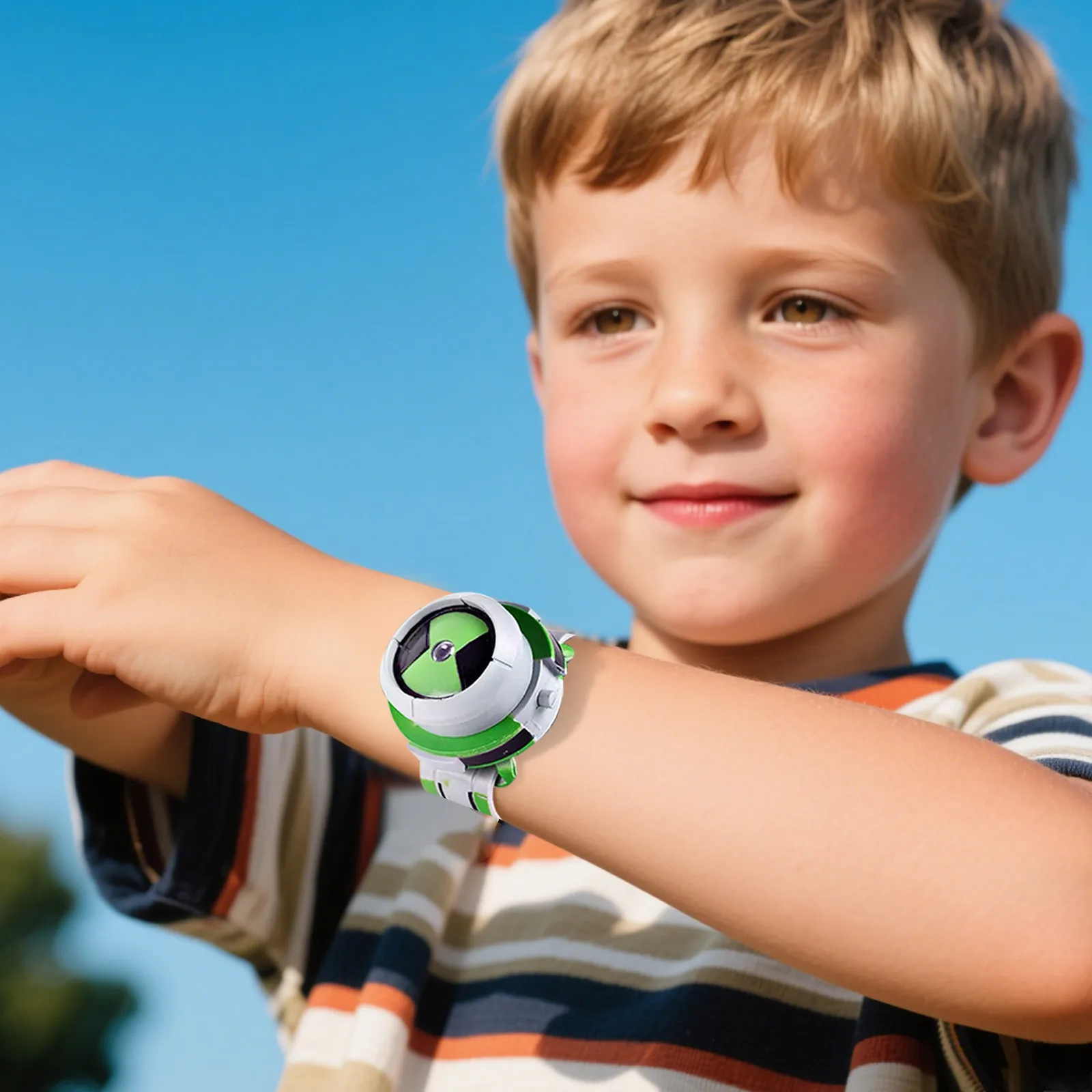 Reloj de proyección Earth Defender BEN 10, relojes de juguete para niños, transformador de reloj de moda, modelo de figuras de Anime, reloj de proyección de juguete # Color