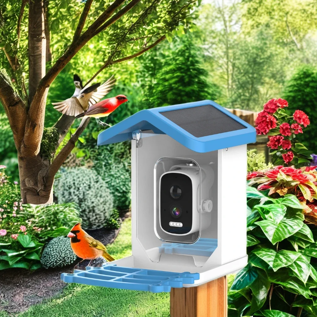 Outdoor Garden AI Smart Bird Feeder with Camera Solar Bird Feeder Camera