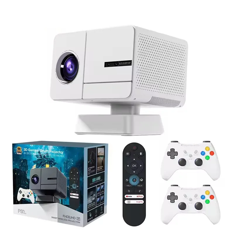 

P50 Max Game Projector 1080P Home Living Room Projector Auto-Focus LED 2G+16G 64GB 30000 Games Android 11 Gaming Projector