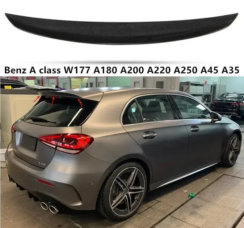 

Спойлер для Mercedes-Benz A class W177 A180 A200 A220 A250 A45 A35 2019-2022, спойлеры заднего крыла, багажника, краска из АБС-пластика, карбон