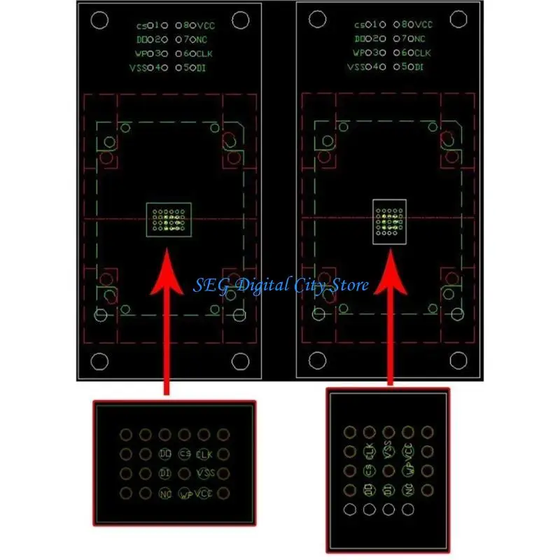 

U75B BGA24 to DIP8 Socket Adapter Efficient Flash Chip Programming and Testing