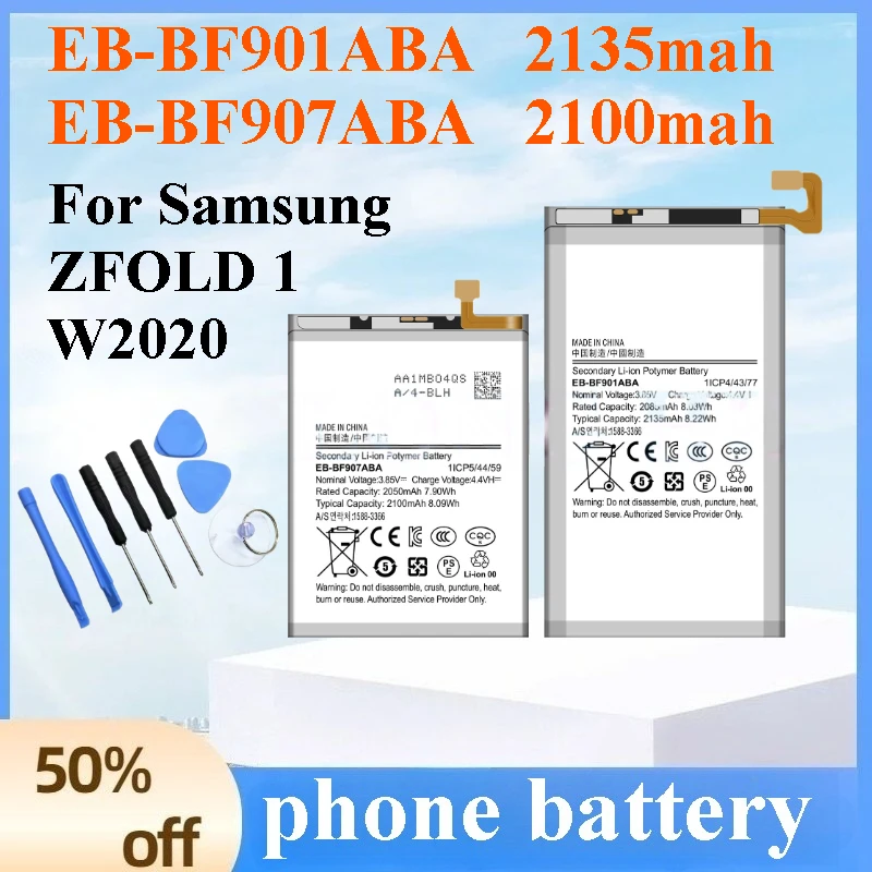 

New EB-BF901ABA EB-BF907ABA ( 2135mAh+2100mAh) Battery for Samsung Galaxy Z Fold 1 5G Mobile Phone Batteries High-Quality