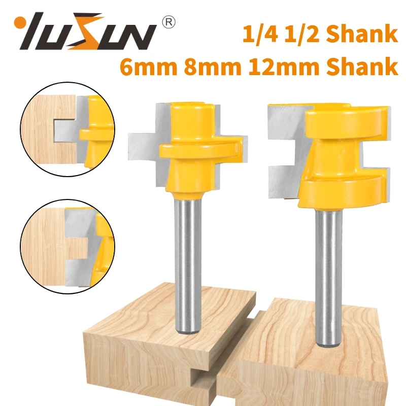 YUSUN 2PCS T＆G Bits Assembles  Router Bit Woodworking Milling Cutter For Wood  Face Mill