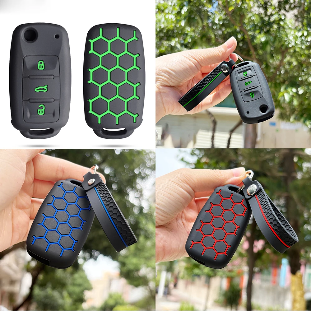 

Soft Silicone Key Case For VW Golf/Jetta/Polo/Scirocco/Tiguan/Touran/UP/T5/Caravelle/Passat/Skoda Octavia A5 Fabia Key Holder