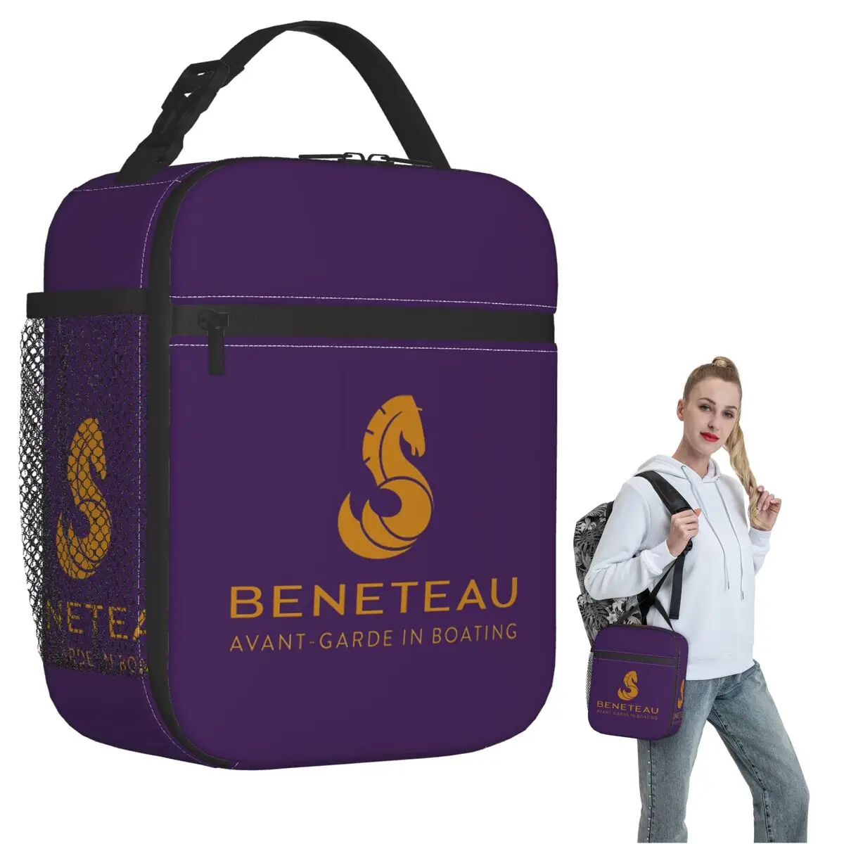 BENETEAU BOAT Insulated Lunch Bag for Women Kids Portable Food Boxes Thermal Lunch Box Tote