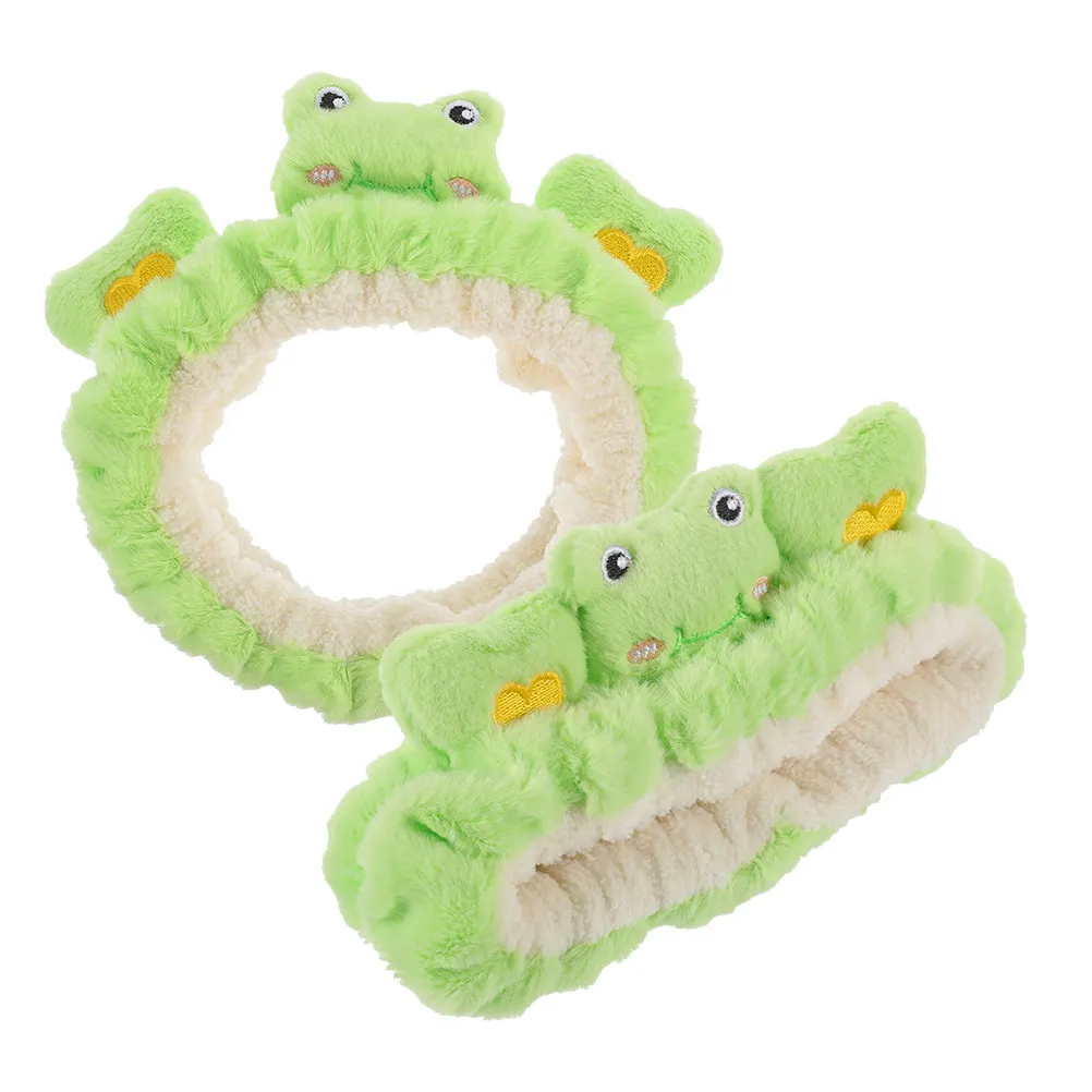 

2Pcs Frog Skincare Headband for Women Girls Face Washing Makeup Comfortable Animal Headband Decorative Hair Accessory