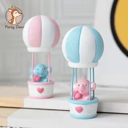 Elephant Cake Topper Birthday Wedding Cake Flags Hot Air Balloon Cloud cake Birthday Party Baking Decoration Supplies Gifts