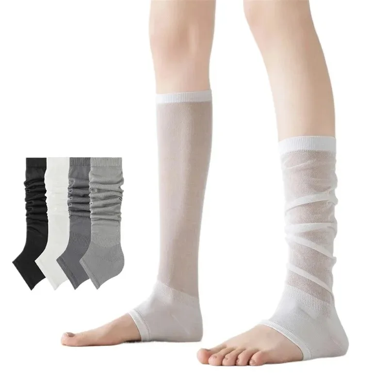 Women\'s Leg Warmers Thin Spring Summer New Girls Stockings Long Modern Solid Color Woman Socks Japanese Fashion Knee High Socks