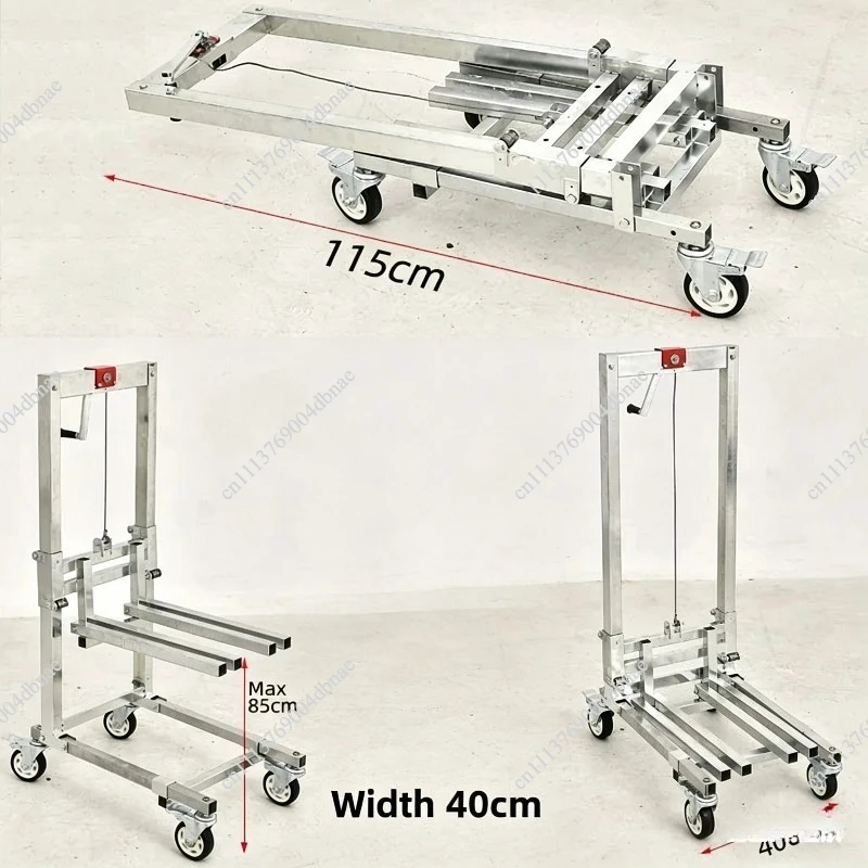 Loading Artifact Lifting Handling Stacker Forklift Lift Portable  Folding Retractable Trolley Bearing 60Kg Adjustable Hand Cart