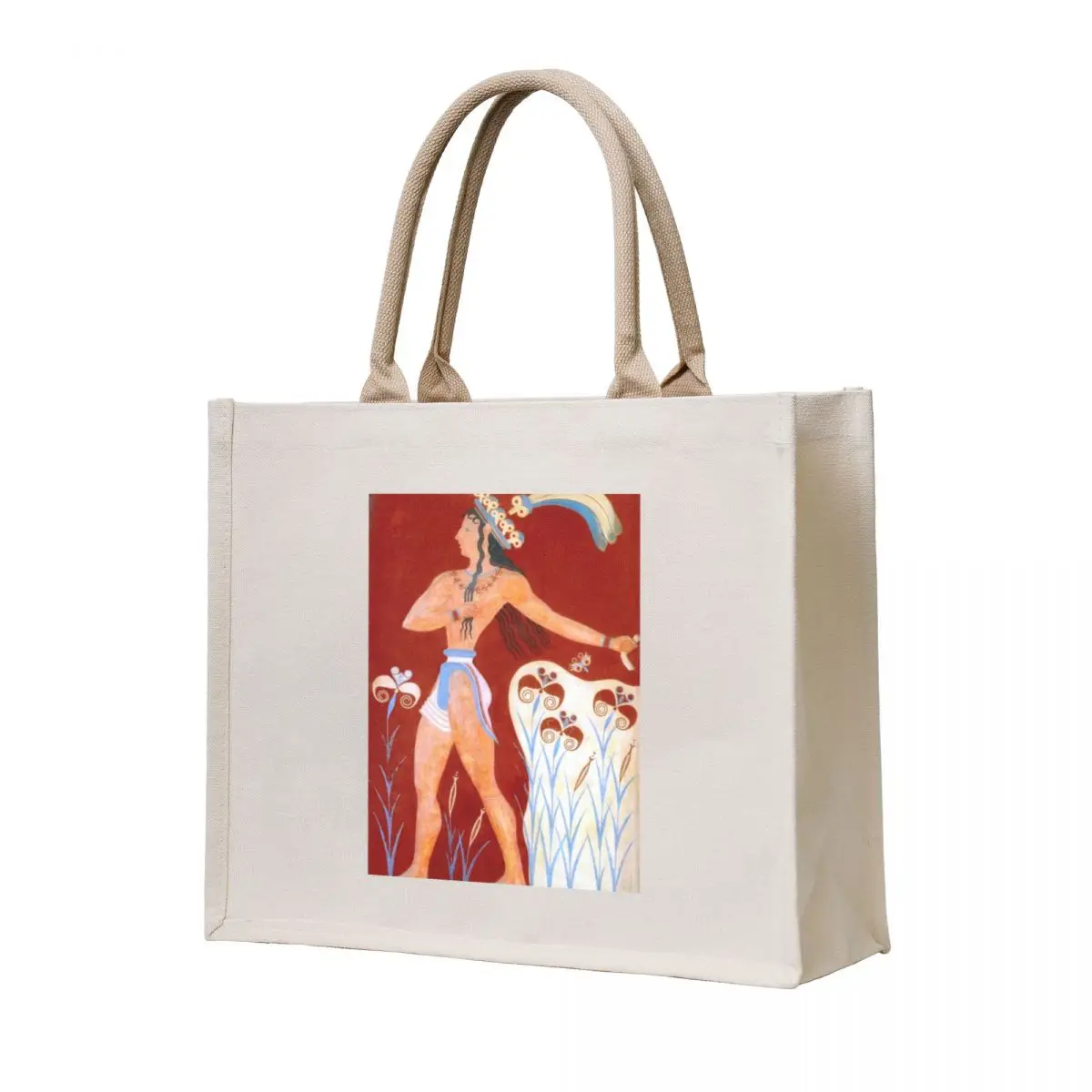 

Minoan Prince of Lilies Priest King Fresco Tote Bag Woman shopper bag Lady bags reusable shopping bags personalized tote bag