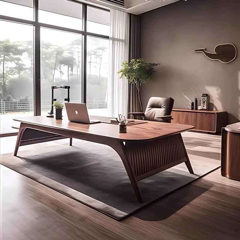 The desk is simple and modern, the president's desk is new, and the class desk is large.