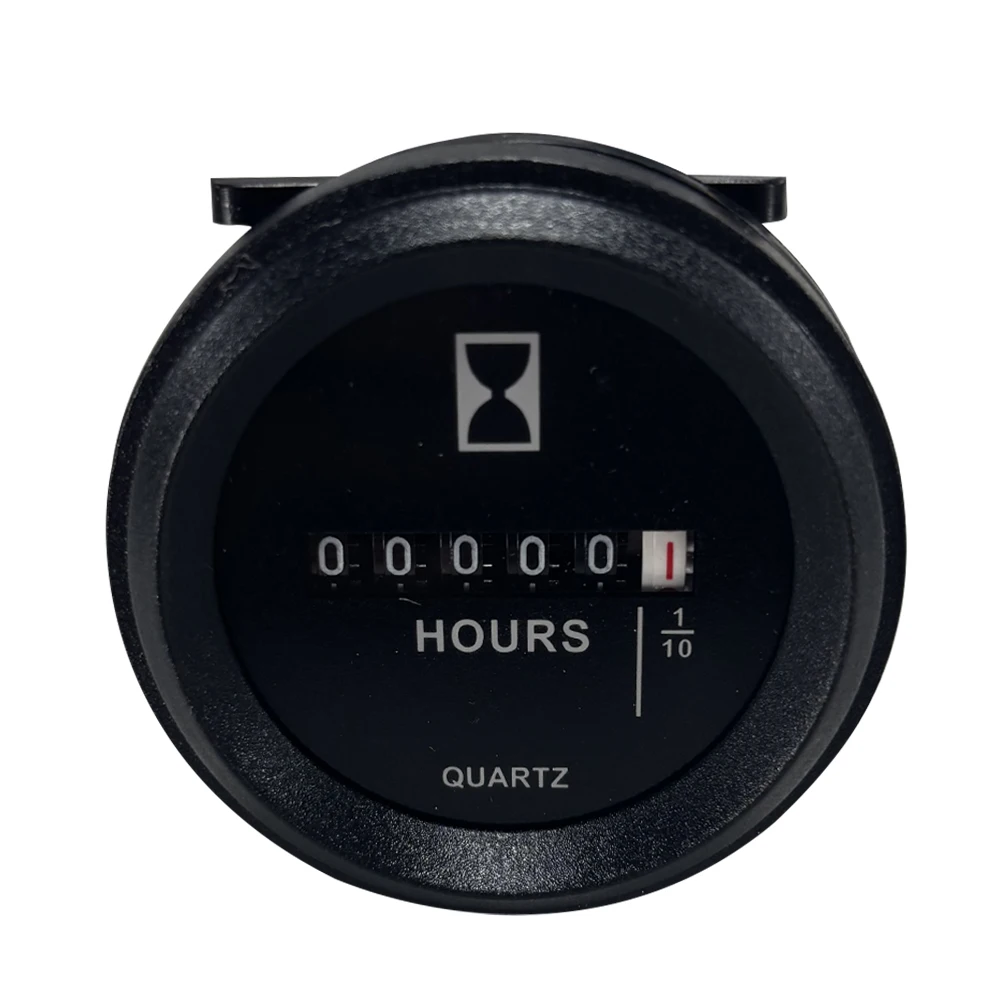 1-5PCS Digital Hour Meter DC 12/24/36V Engine Hour Meter 2" Round Waterproof Quartz Timer for Car Marine Boat Tractor Engine image 3