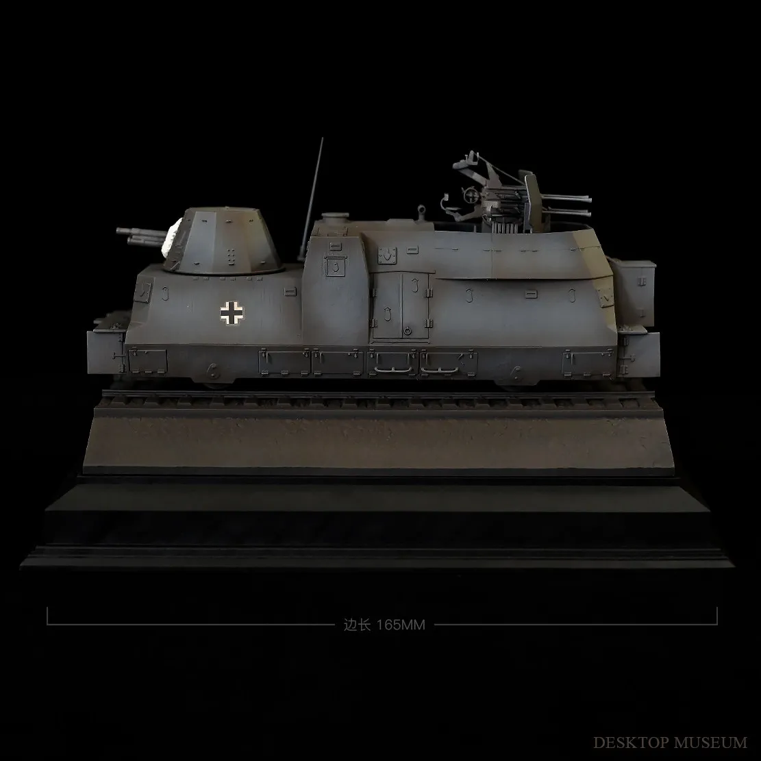 Handcrafted Resin WWII Armored Train Model A Finished Diorama Display Base Length 165mm