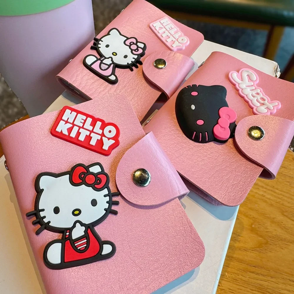 Sanrio Anime Peripheral Hello Kitty Cartoon Cute Large Capacity Multifunction Card Case Credit Card Storage Bag Festivals Gift