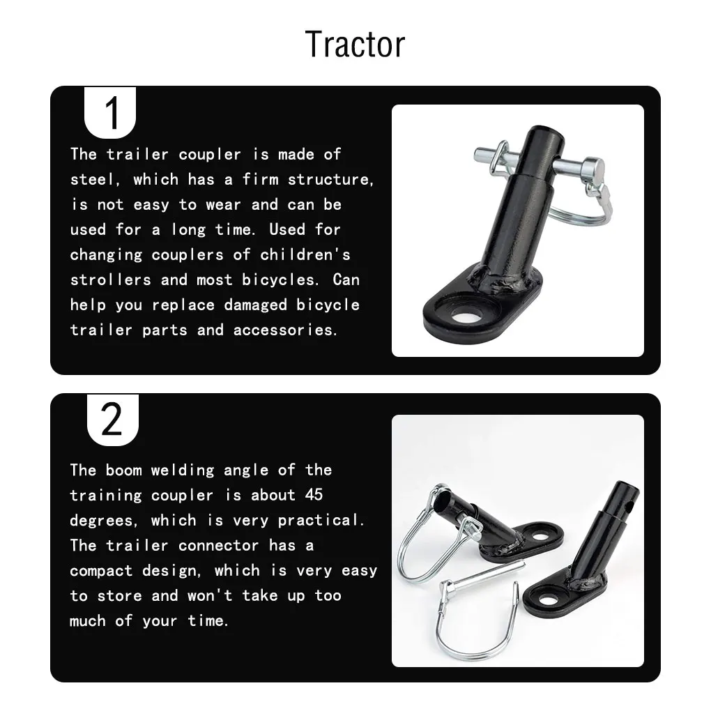 2 Pieces Bicycle Trailer Coupler Attachment Hitch Baby Stroller Linker Portable Universal Cycling Connector Parts