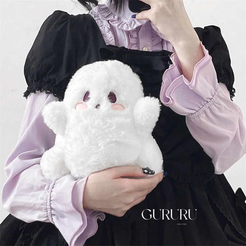 Original Ghost Plush Backpack Messenger Bag Cute Halloween Single Item, Suitable for Daily and Lolita Wear and Match
