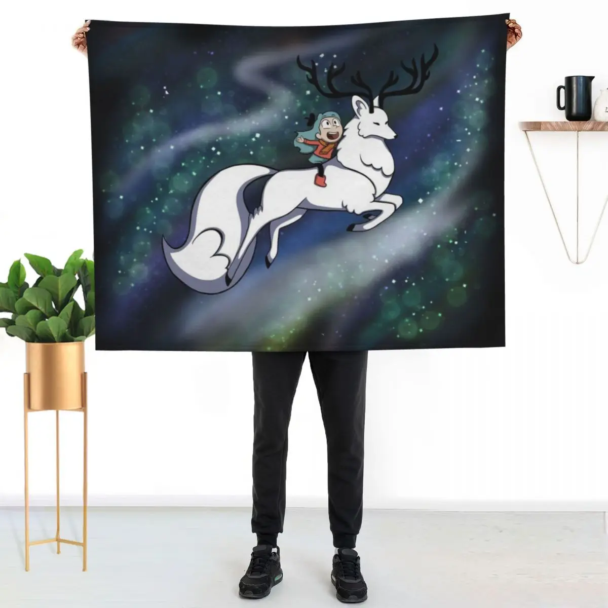 Hilda & Alpha Deer fox Throw Blanket Lightweight Warm Blanket for Travel Camping