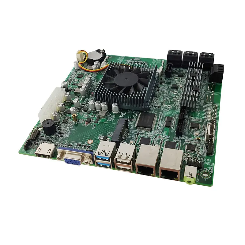Thin-ITX على متن وحدة المعالجة المركزية J1900 DDR3 سطح المكتب اللوحة الأم الصناعية 13 SATA 7 USB 2 COM NAS أتمتة اللافتات الرقمية المدمجة