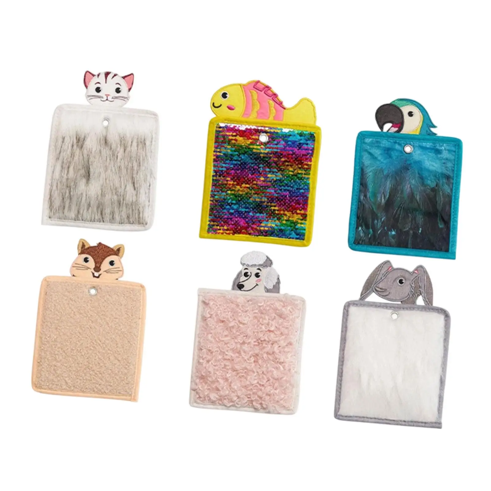 

6x Sensory Mats Tactile Toys Cute Tiles Educational Walls Panel Animal Theme for Kids Boys Girls Children Room Equipment