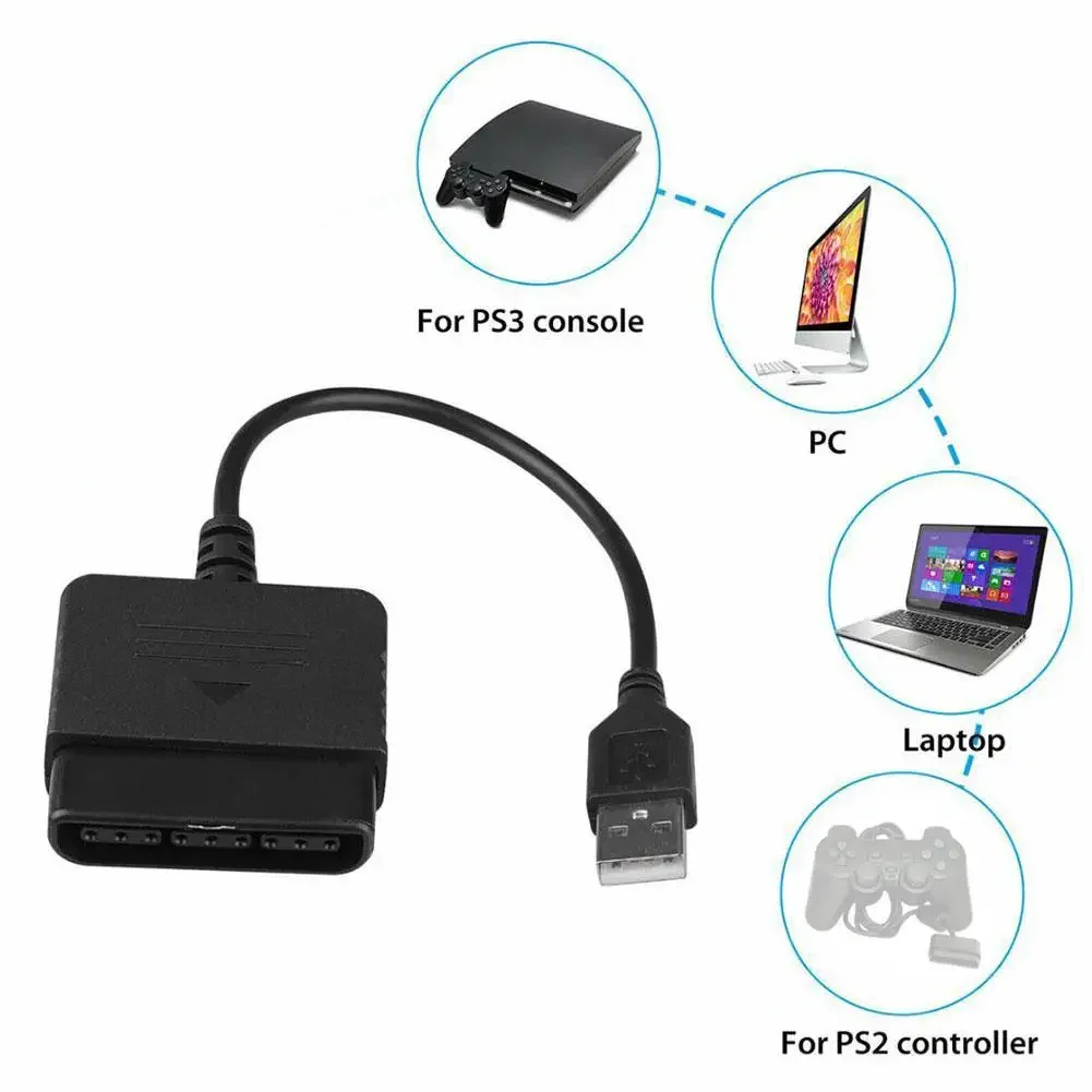 Adaptador USB de PS2 a PS3, convertidor de vídeo para controlador de juegos, accesorios duraderos de alta calidad, 1 unidad