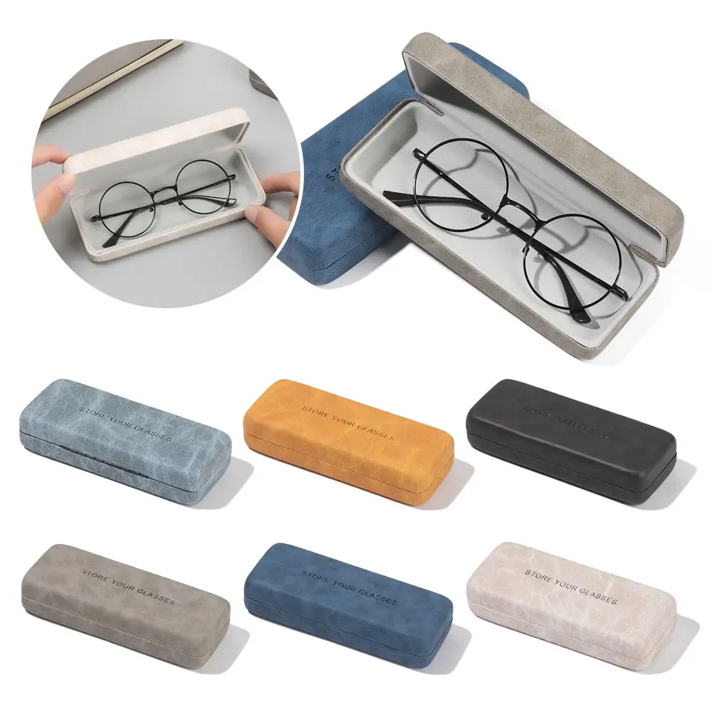 Waterproof Steel Leather Hard Reading Glasses Box Eyeglass Case Spectacle Cases Glasses Case