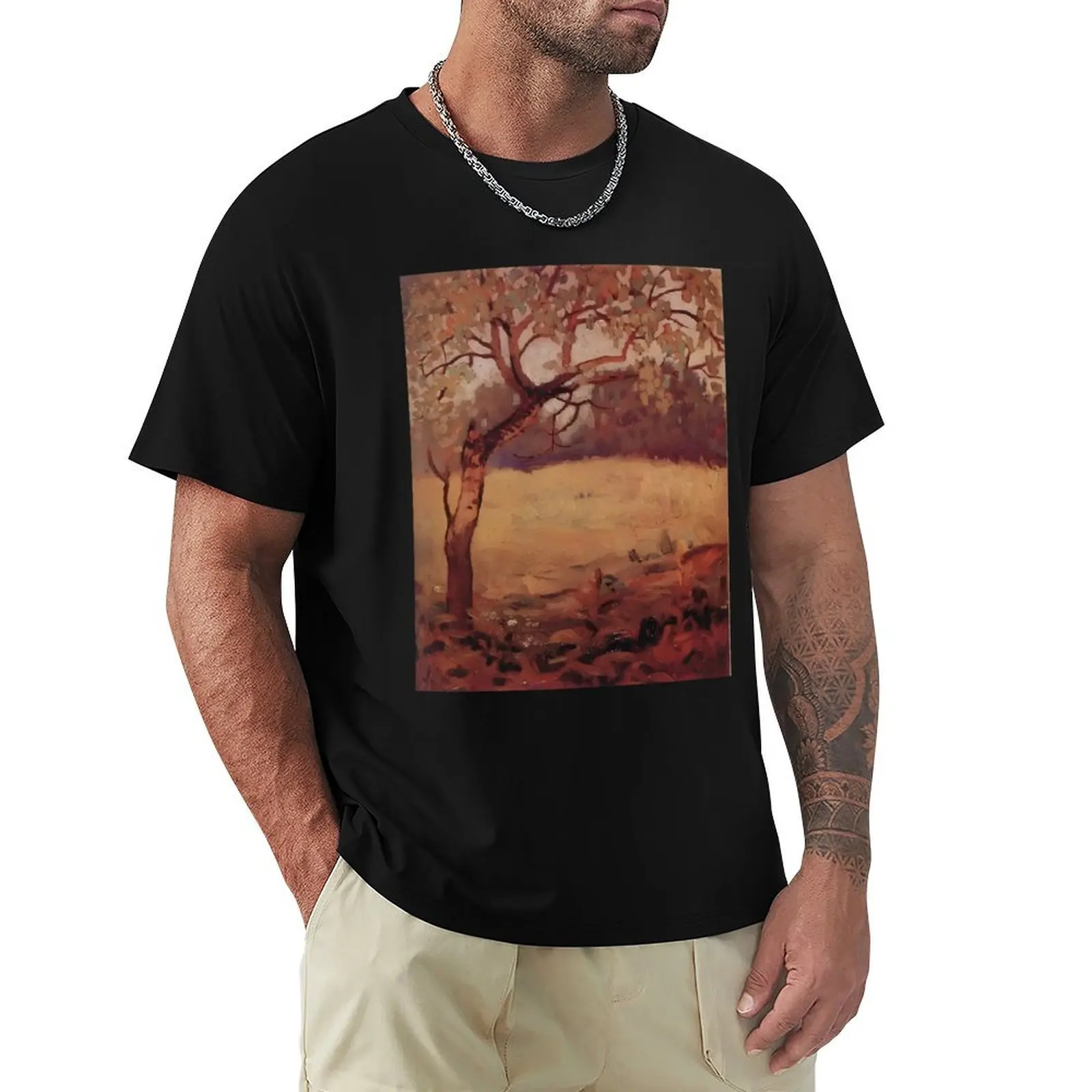 

Grant Wood Trembling aspen T-Shirt Blouse summer tops summer clothes t shirt for men