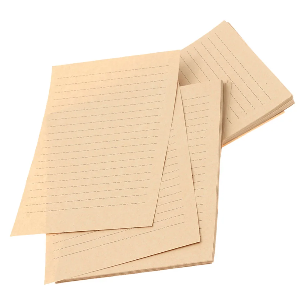 

100 Sheets Vintage Kraft Paper Letter Writing Ideal Size No Bleedthrough Calligraphy Kids Stationary Handwriting Notebook