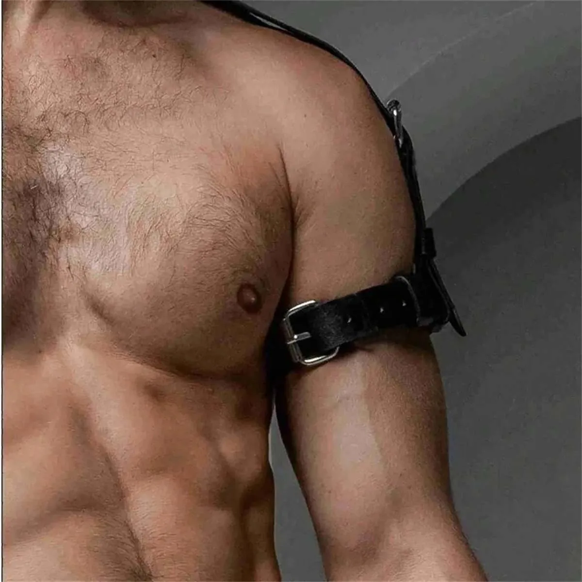 Sexy Men\'s Harness Pu Leather Gay Chest Harness Bdsm Bondage Leather Cage Lingerie Punk Rave Erotic Accessoly Fetish Clothing