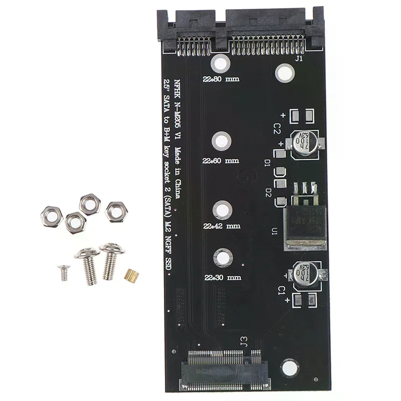 1Set 2.5“ SATA 3 to B+M key SATA M.2 NGFF SSD converter adapter cards