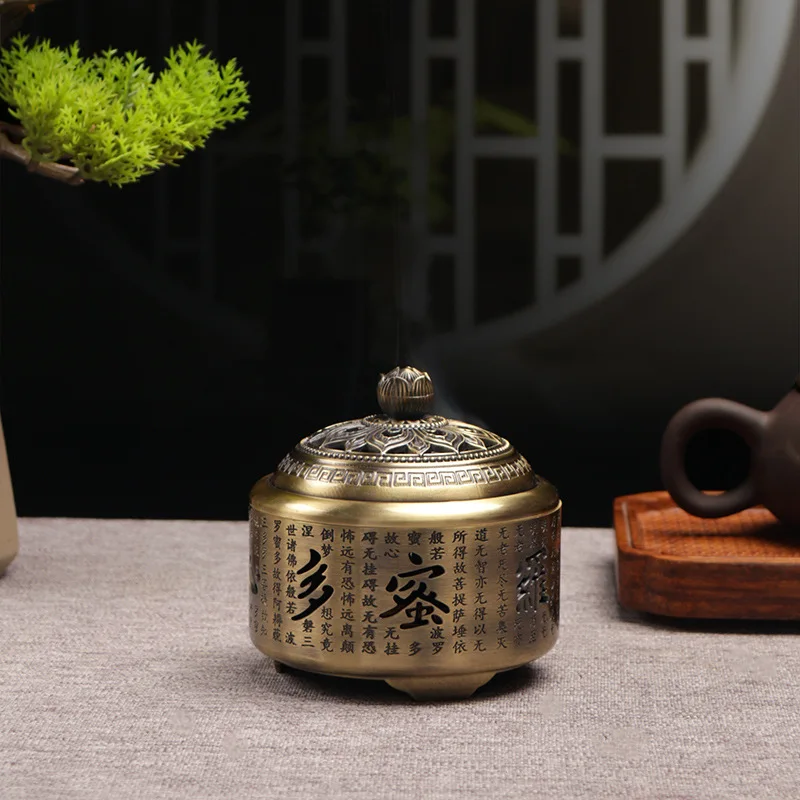 Brûleur d'encens en spirale de style chinois pour la maison, la méditation et la cérémonie du thé, imitation bronze, thème Zen