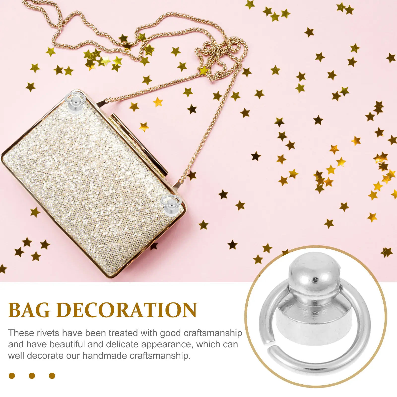 20Sets DIY Purse Bag Buttons Phone Case Rivets Fasteners Leathercraft Materials Sturdy Wear-Resistant Studs for Craft Shoes view 4