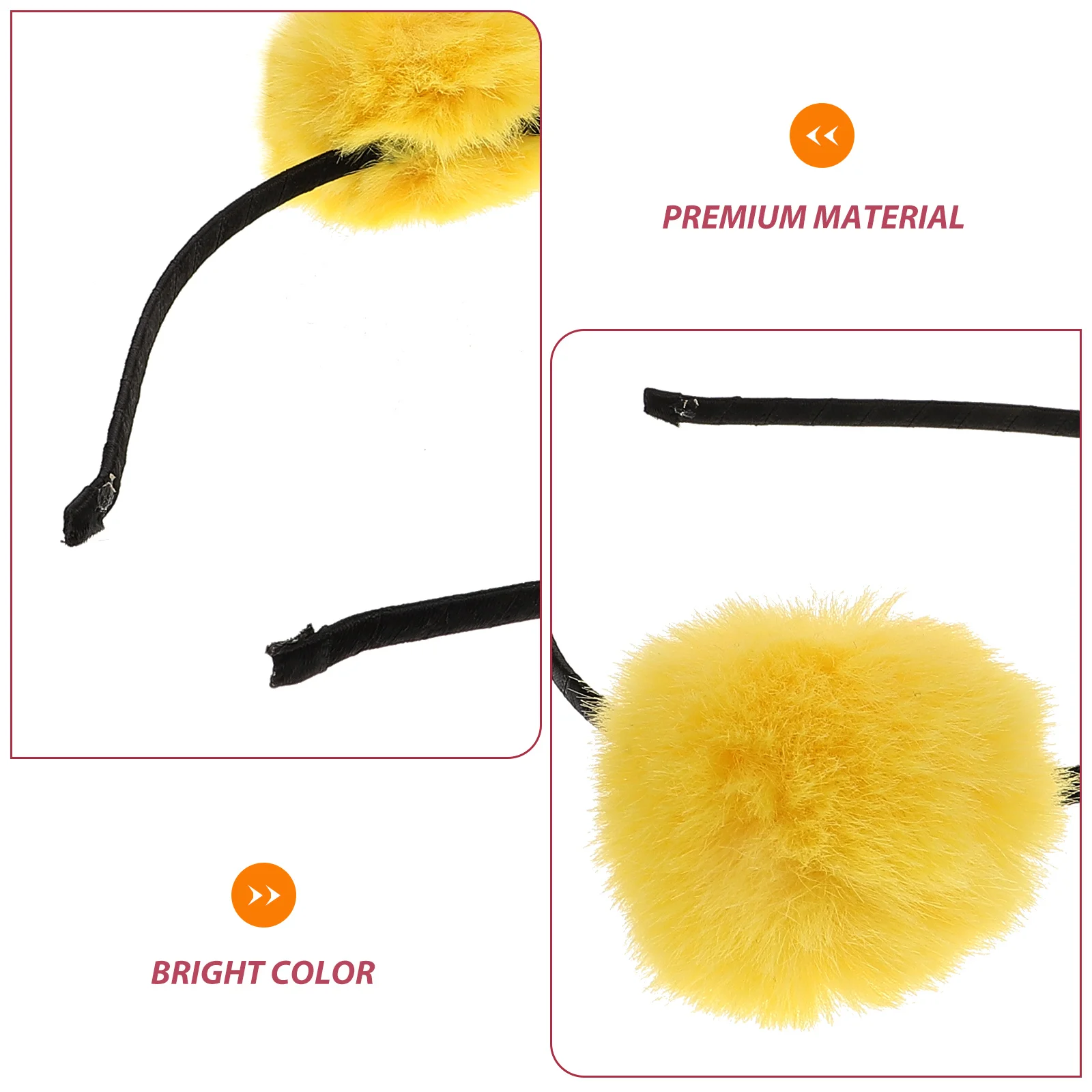 

3pcs Pom Pom Headband Kids Colorful Artificial Material Party Accessory Creative Gift For Children 15X19X5Cm Sky Blue Pink Red