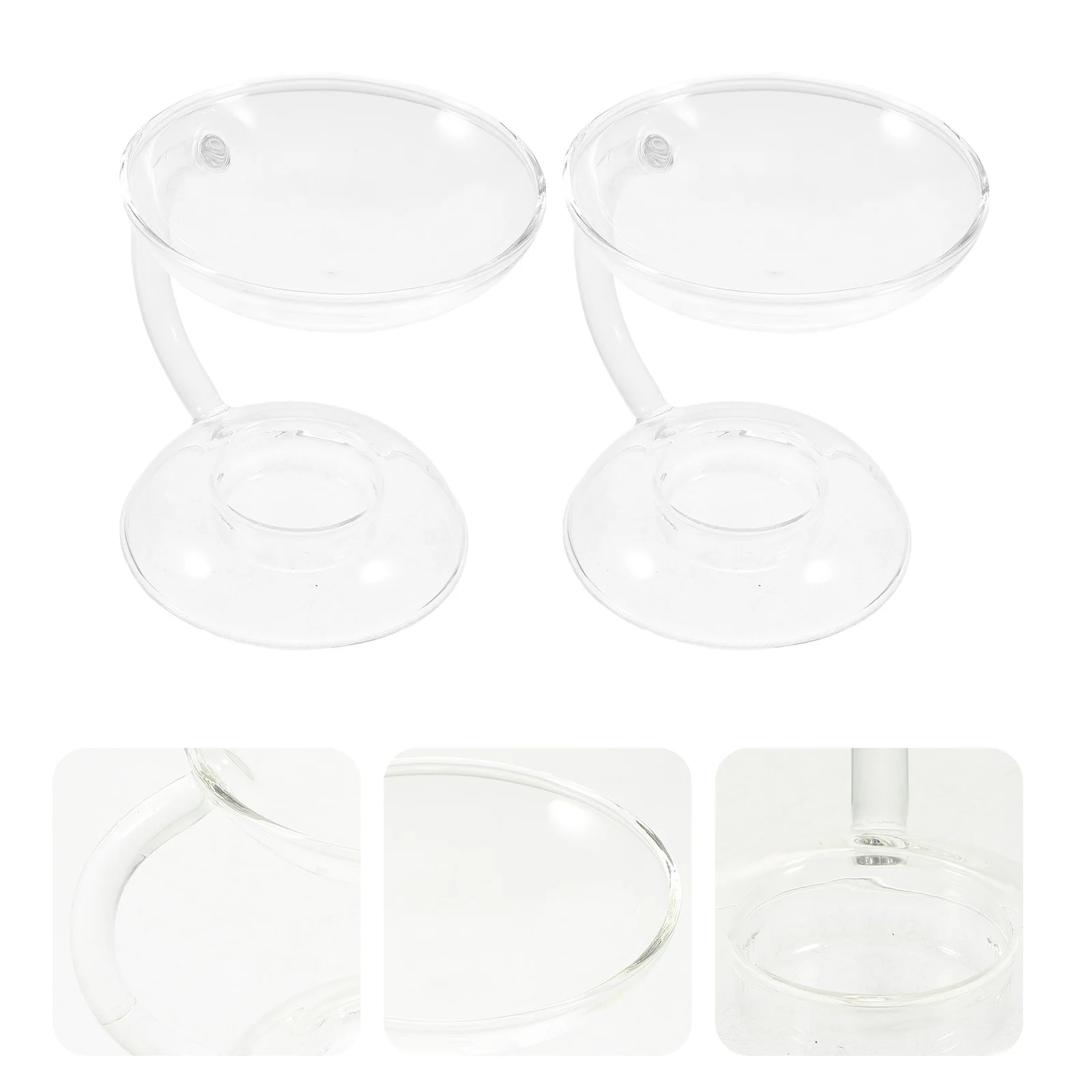 

2Pcs Glass Holder Chic Essential Oil Burner Aromatherapy Wax Burner Decorative Scented Oil Warmer Party Wedding Table