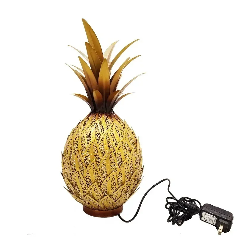 

Interior home decoration study living room wrought iron ornament creative pineapple shape charging dual-purpose metal handicraft