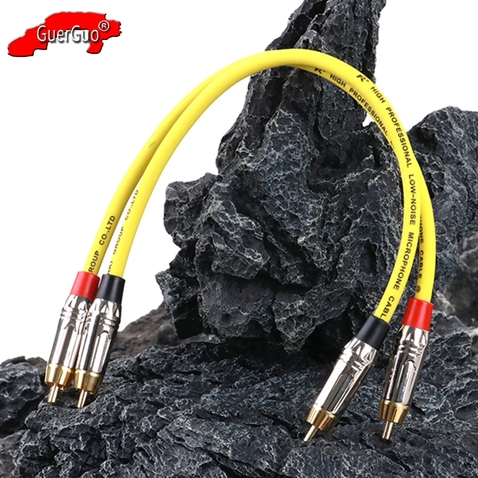 1Pair RCA Cable,RCA Male to RCA Male Stereo Jack Speaker Audio Extension Cord for HDTV Home Theater Console DVD Player