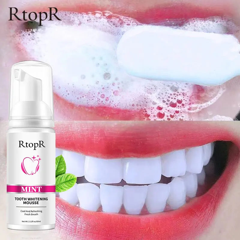 Mint Teeth Whitening Mousse Cleans The Mouth, Freshens The Breath, Cleans The Stains, Protects The Gums, Cleans The Teeth