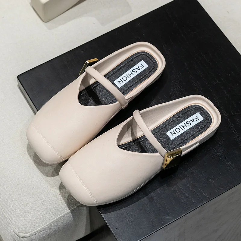 Sandalias planas para mujer: zapatillas de mula transpirables, zapatos de casa antideslizantes, chanclas ligeras y cómodas para todas las estaciones nuevas