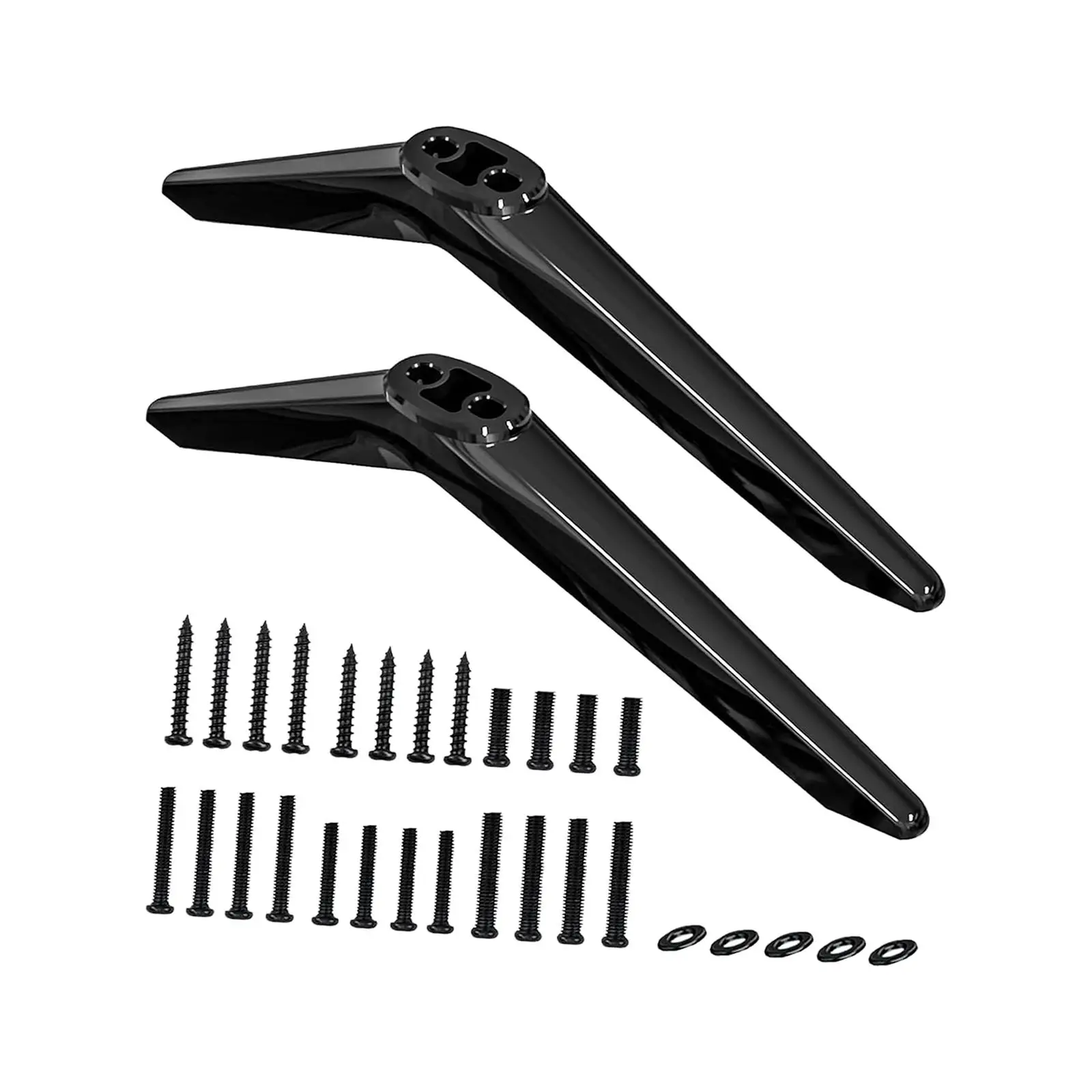 0.45-0.94인치 구멍 간격 액세서리용 간단한 조립 TV 베이스 스탠드 2개