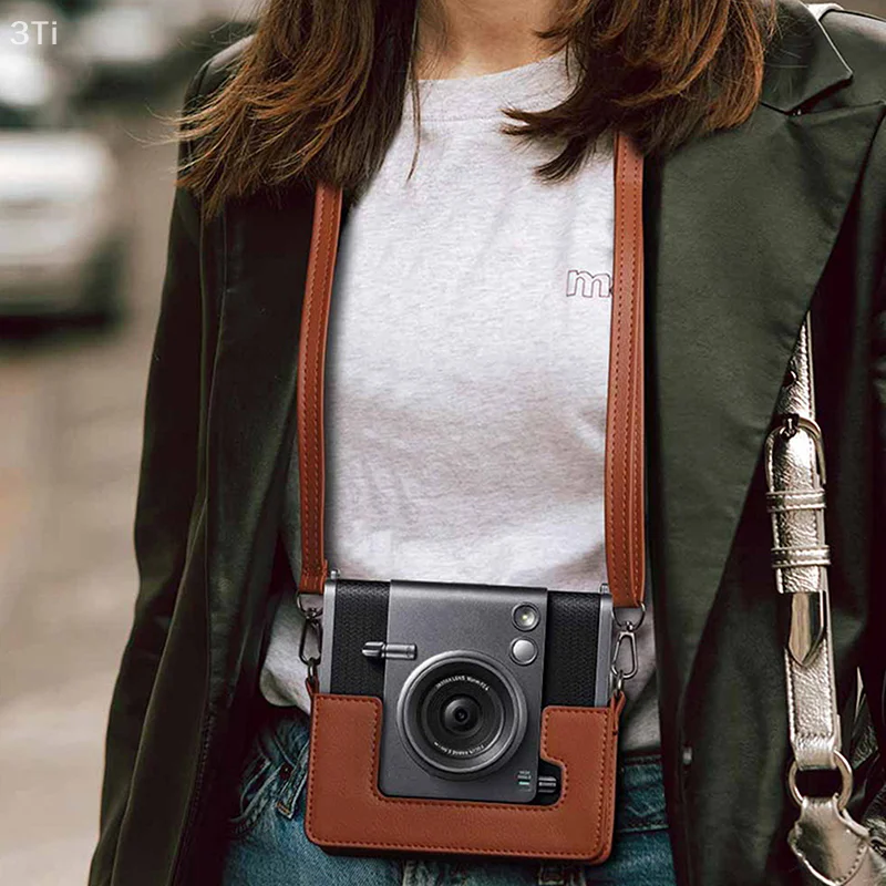 ل Instax واسعة Evo كاميرا ريترو حقيبة كاميرا واقية غطاء جلد PU مع حزام الكتف تخزين حقيبة واقية