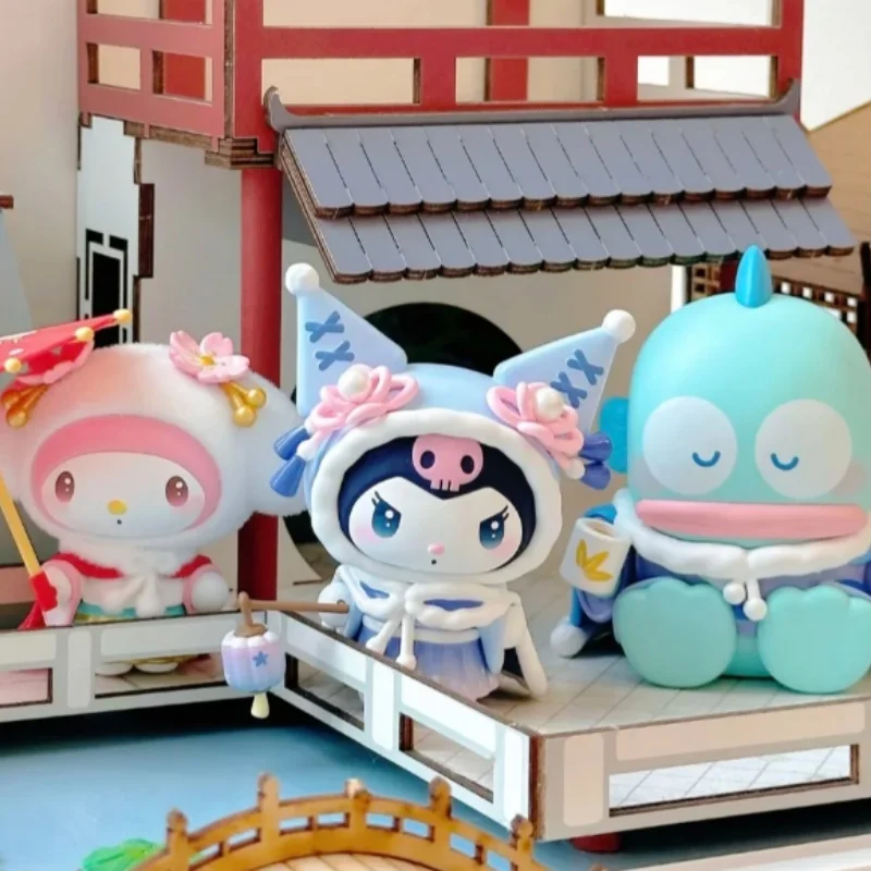 

New Sanrio Four Seasons Chinese Clothing Series Blind Box Figure Hello Kitty Cool Luo Mi Peripheral Ornament Collection Gift