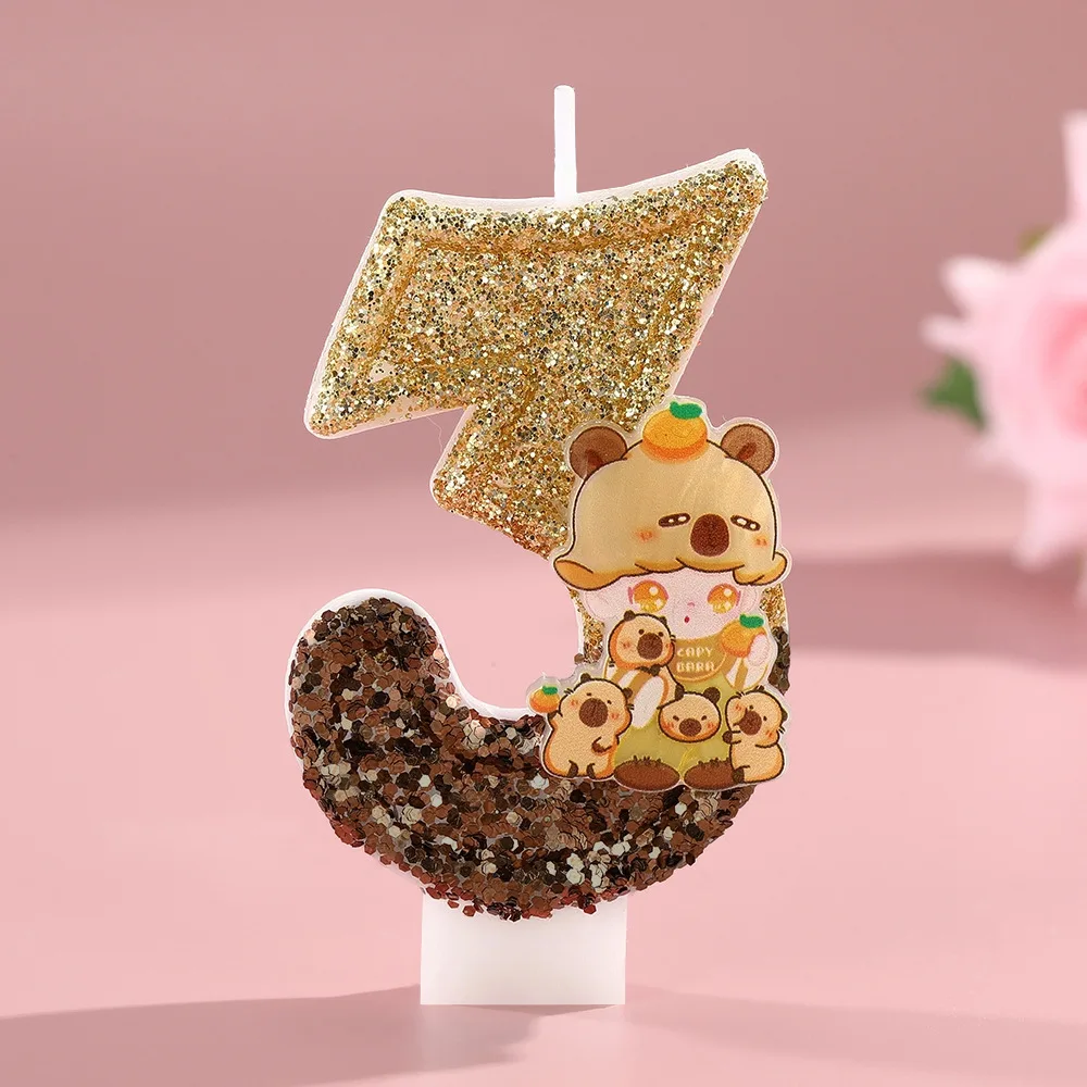 

Cute Cartoon 0-9 Number Capybara Candle Cake Topper Birthday Digital Candle for Children Kid Birthday Party Baby Shower Gift