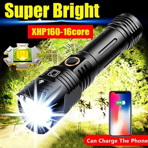 800W LED Tactical Flashlight Long Shot Lantern for Camping YUAITANE